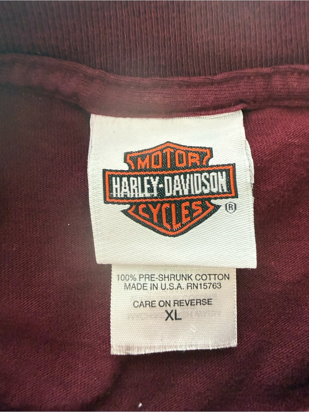Harley-Davidson Tee Lynchburg Virginia Graphic Short Sleeve XL Burgundy USA 2009 - Picture 5 of 15